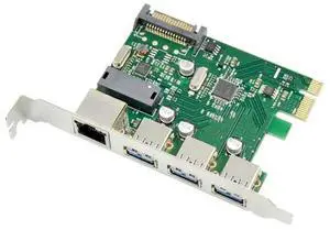 SuperSpeed PCI-E To 3 Ports USB 3.0 + Gigabit RJ45 Network Control Expansion Card USB HUB + LAN usb3.0 to pcie card 1000M