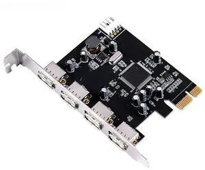 PCIe PCI-Express x1 to 4 External port USB2.0 Ports with sata power expansion card 9990