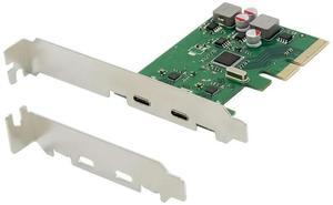 FOR PCI-E 2 Port USB3.1 Type-C Expansion Card 5Gbps Dual Type C Adapter Self Powered PCIe USB3.0 Converter ASM1142 Chipset
