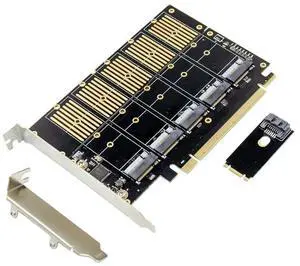 FOR PCIe 5-Port M2 Key B SATA3.0 Expansion card SSD JMB585 PCIe SATA M.2 NVME PCIe to 5 bkey M.2 Converter Card