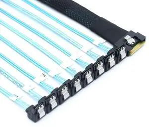 FOR PCI-E SAS SFF-8654 8I To 8 Ports SATA 90 degree server hard drive Cable