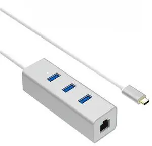 FOR USB3.1 Type C type-c Hub 3 Ports with Fast Ethernet 10/100/1000Mbps Network Card LAN + 3 ports USB 3.0 Hub RTL8153 WIN10