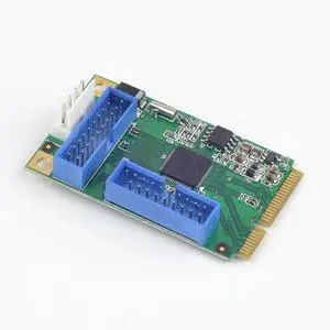 FOR Mini PCI-e to 4x USB3.0 expansion Card USB 3.0 to Mini PCI express Converter card 2 ports (19/20pins) Socket