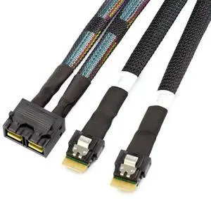 FOR Mini SAS SFF-8643 8I to 2 Ports slim SAS SFF-8654 4I Adapter cable