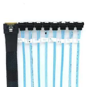 FOR PCIE SAS SFF-8654 8I Full Cover To High-speed Line 8 Ports SATA 90 Degrees Cable