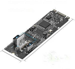 FOR Asm3142 M.2 to 2 Ports Type-c Host Controller Card USB 3.2 Gen2 10 Gbps USB C M.2 22x60 B Key M Key Data Transfer Riser
