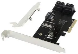 SATA to PCIE Adapter 5 Ports PCI Express X4 X8 X16 To SATA 3.0 6Gbp Rate Expansion Card SATA 3.0 Data Cable