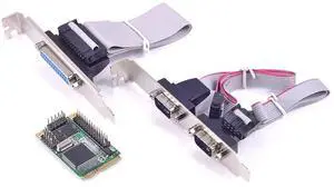 mini PCIe to 2 Port Rs232 LPT Parallel IEEE 1284 Controller card mini PCI-e to DB25 printer LPT port adapter mini ITX