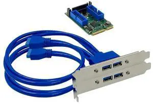 Mini PCIE to dual 19PIN USB3.0 expansion card 720202 chip 2-ports 20pin to 4 port usb 3.0 mini pci-e to usb hub adapter