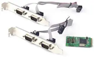 Mini PCIe to Serial RS-232 port DB9 Adapter 4 ports RS232 to Mini PCI-e Card chipset converter card