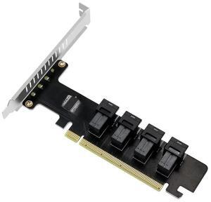 FOR U.2 SFF-8643 Expansion Card PCI-E 16X to 4 Ports U.2 SFF-8639 NVME PCIe SSD Adapter VROC Raid0 Hyper for Mainboard SSD