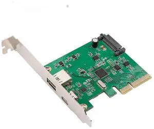 FOR PCI Express to USB3.1 USB-C+ USB3.1 Type-A host controller card up to USB3.1 Gen-II 10Gbps supper speed+ ASM3142 Chipset