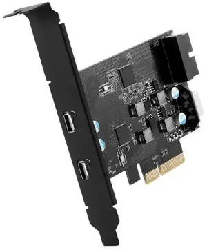 Efficient PCIE Expansion Card 10Gbps - 2 Port Type-C USB3.2 with Built-in Type-E and External USB3.0 19pin