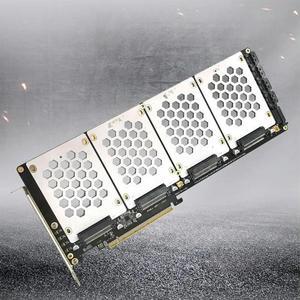 FOR 4 Port U.2 NVME SSD Adapter Card Motherboard Support PCIe X4x4x4x4 Bifurcation U.2 PCIe Adapter for PC