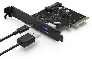 FOR PC motherboard PCI-E to USB3.1 Type-c dual-port expansion card pcie 4x to usb 3.1 Type-A adapter SuperSpeed 10Gbps