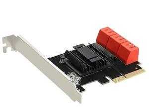 6 ports SATA 3.0 to PCIe expansion Card PCI express 4X Gen 3 PCI express SATA Adapter SATA 3 Converter Heat Sink