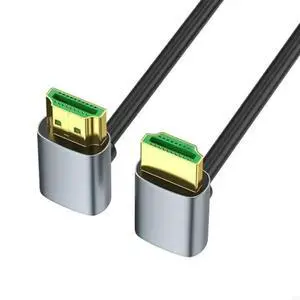FOR 2.1 Version Video Cable 8K60Hz 90 Degree Elbow Option Gold Plated Contacts for HDTVs and Computers, Aluminum Casing FOR 2.1 Version Video Cable 8K60Hz 90 Degree Elbow Option Gold Plated Contacts for HDTVs and Computers, Aluminum Casing