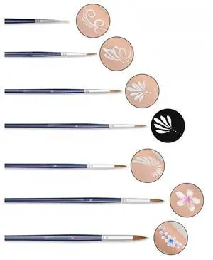 14Pcs Face Paint Brushes Stand Case 14Pcs Face Paint Brushes Stand Case