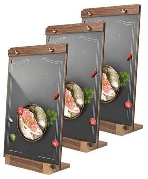 3Pack Acrylic Sign Holders Walnut Base 3Pack Acrylic Sign Holders Walnut Base