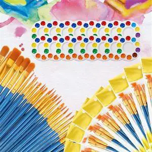 24Pack Paint Brush Set with Palette 24Pack Paint Brush Set with Palette