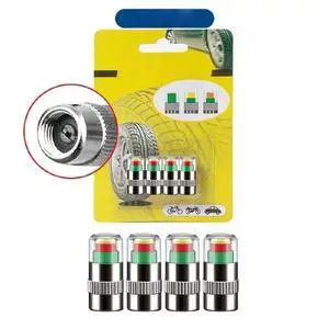 Tire Valve Cap with Pressure Indicator 4Pcs Tire Valve Cap with Pressure Indicator 4Pcs