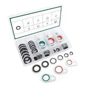 AC Seal Kit 48Pcs Metal Ring+Rubber Washer AC Seal Kit 48Pcs Metal Ring+Rubber Washer