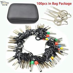 FOR 100pcs Auto Plug Terminal Removal Tool Electrical Wire Crimp Split Connectors Pin Extractor Kit Keys for Car Repair Take Out Pin