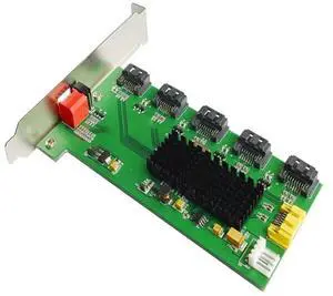 1:5 (5x1) Internal SATA II Port Multiplier (PM), Bracket Mounting, Easy Dip Switch RAID Configuration IO-JMB393-5IR Smart Raid