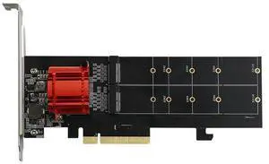 PCIe 3.1 x8 ASM1812 to 2 port M.2 NVMe SSD Adapter expansion card Dual mkey nvme to pci-e converter