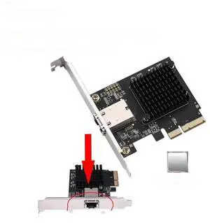 Pcie x4 to Single Port 10 Gbase Ethernet Gigabit Nic Pci Express 10G/2.5G/1000M/100/10M RJ45 Lan Network Adapter Card
