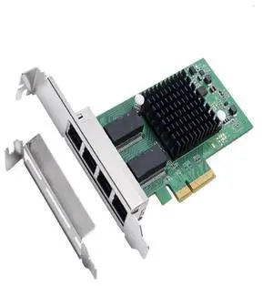 PCI-Express X4 4 Port Gigabit Ethernet Controller Card I350-AM4 Chipset Support low profile bracket PCIE to 10/100/1000Mbp
