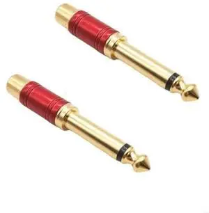 FOR Video to 6.35mm 1/4 Adapter Gold Plated 6.35mm Male to Video Female Adapter Sound FOR Video to 6.35mm 1/4 Adapter Gold Plated 6.35mm Male to Video Female Adapter Sound