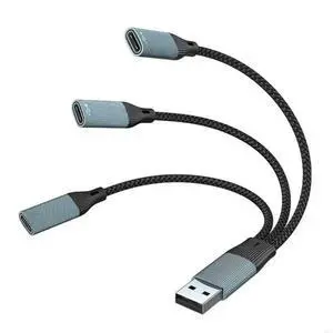FOR USB Splitter Cable USB Male to 2/3 Port Type C Female Multiple USB Port Extender FOR USB Splitter Cable USB Male to 2/3 Port Type C Female Multiple USB Port Extender