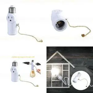 FOR Light Bulb to Outlet Adapter 3 Prongs Light Socket Splitter for Easy Power Access FOR Light Bulb to Outlet Adapter 3 Prongs Light Socket Splitter for Easy Power Access