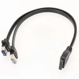 FOR Motherboards 19 to USB Adapter USB Faceplate Cable for Front Panel Expansion FOR Motherboards 19 to USB Adapter USB Faceplate Cable for Front Panel Expansion