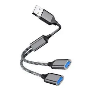 FOR USB Splitter Cable USB2.0 A Male to 2 USB Female Power Cord for Charging/Data Transfer/Laptop Data Wire 28cm/11.02in FOR USB Splitter Cable USB2.0 A Male to 2 USB Female Power Cord for Charging/Data Transfer/Laptop Data Wire 28cm/11.02in