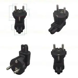 FOR EU4.8 Europe Male to IEC C5 Female Travel Power Adapter EU 4.8mm 2 Prong Receptacle to C5 Power Converter Connector FOR EU4.8 Europe Male to IEC C5 Female Travel Power Adapter EU 4.8mm 2 Prong Receptacle to C5 Power Converter Connector