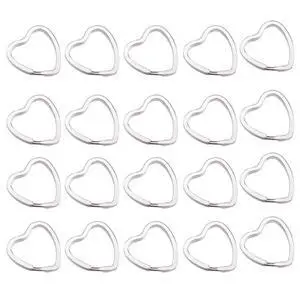 20Pcs Heart-Shaped Split Key Rings 20Pcs Heart-Shaped Split Key Rings