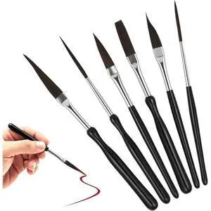6Pcs Pinstriping Brush Kit for Acrylic 6Pcs Pinstriping Brush Kit for Acrylic