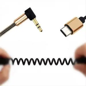 Coiled USB C to 3.5mm Extension Cable Coiled USB C to 3.5mm Extension Cable