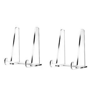 Clear Acrylic Square Plate Stand 2Pack Clear Acrylic Square Plate Stand 2Pack