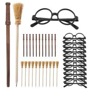 36Pcs Wizard Pencil Wand Glasses Set 36Pcs Wizard Pencil Wand Glasses Set