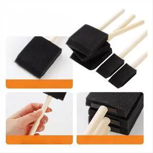 120Pcs 1in Foam Paint Brushes Wood Handle 120Pcs 1in Foam Paint Brushes Wood Handle