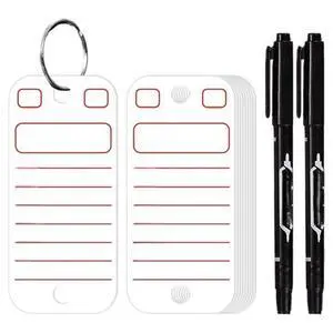 200Pcs White PVC Key Tags with Rings 200Pcs White PVC Key Tags with Rings
