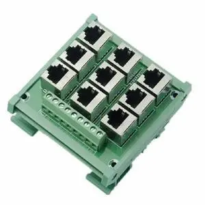 FOR 1 To 9 Port RJ45 To Terminals Breakout PCB Board Ethernet Module FOR 1 To 9 Port RJ45 To Terminals Breakout PCB Board Ethernet Module