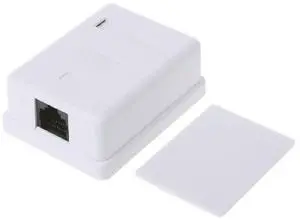 RJ45 UTP Single Port Desktop Mount Box Jack Adapter RJ45 UTP Single Port Desktop Mount Box Jack Adapter