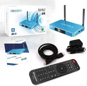 Newest DINGBOX D2 Smart TV Box, Android 12.0 Operate System, 4GB RAM, 64GB Storage, 6K HD, Built-in Voice Control, Versatile Streaming Media Player