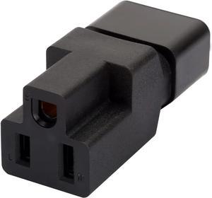 DIXSG PDU UPS Power 3 Prong Plug Adapter, USA NEMA 5-15R Female to IEC C14 Male Connector Converter