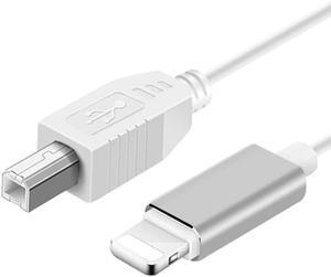 DIXSG 8Pin to USB Type B Adapter OTG Cable for IOS Phone to Electronic Music Instrument, Midi Keyboard etc