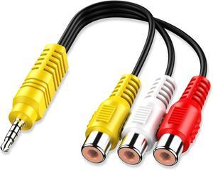 DIXSG Replacement for TCL TV Video AV Component Adapter Cable,3.5mm to 3 RCA AV Input Adapter CBF Signal RCA Conversion Cable